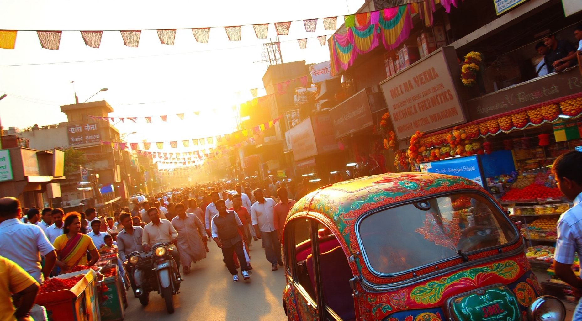 Download Indian Car On A Indian Street