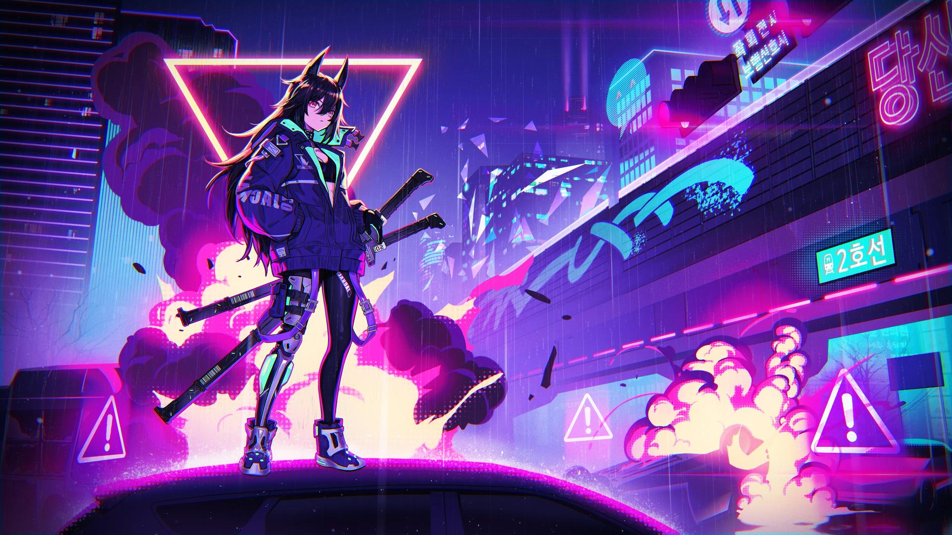 Download anime anime girls cyberpunk