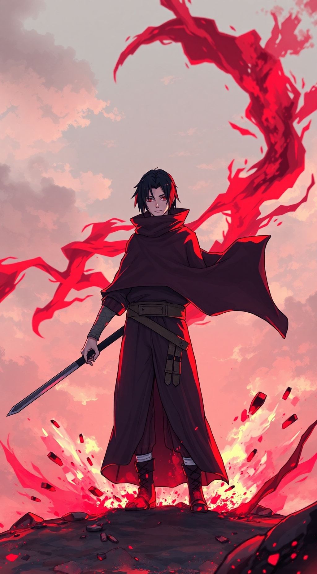 Download Itachi Uchiha Akatsuki Red Cloud