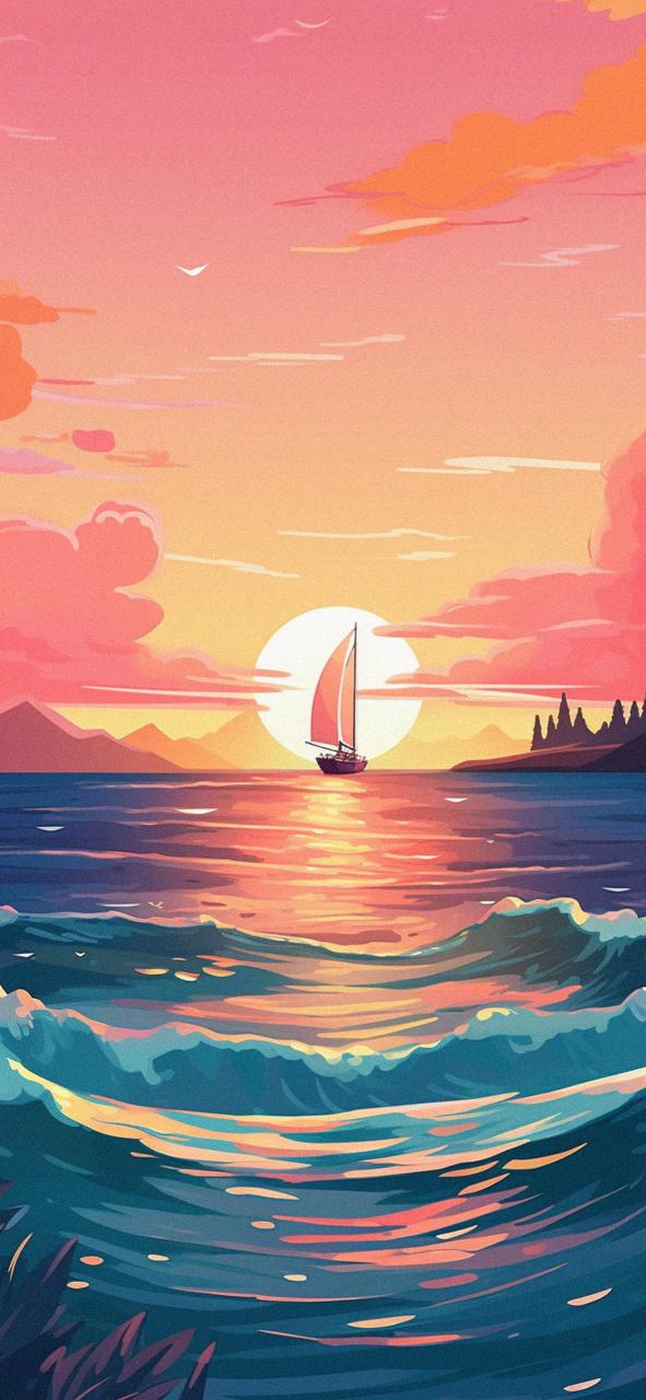 Download Sailboat At Sunset Summer