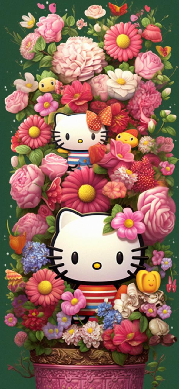 Download Hello Kitty In Flowerpot Art