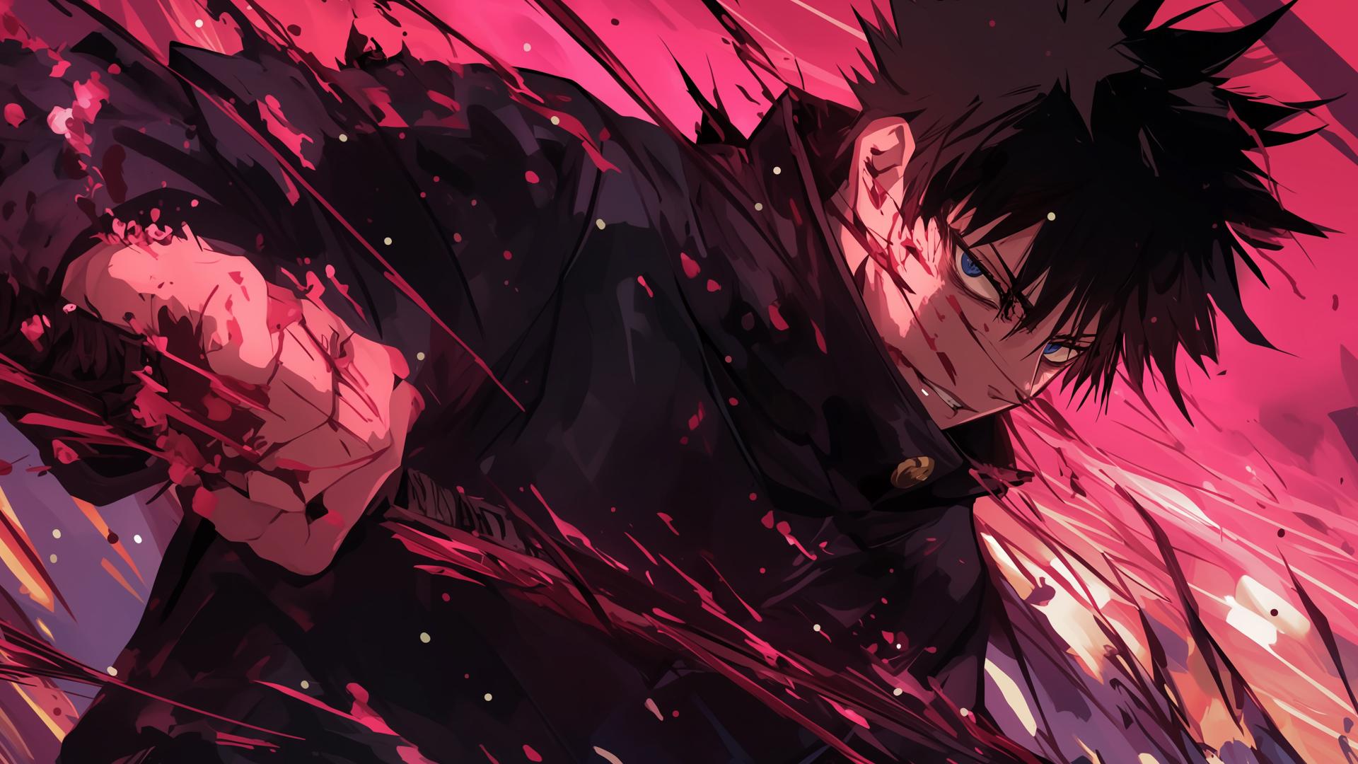 Download Fushiguro Megumi Jujutsu Kaisen Red Rage Desktop Wallpaper