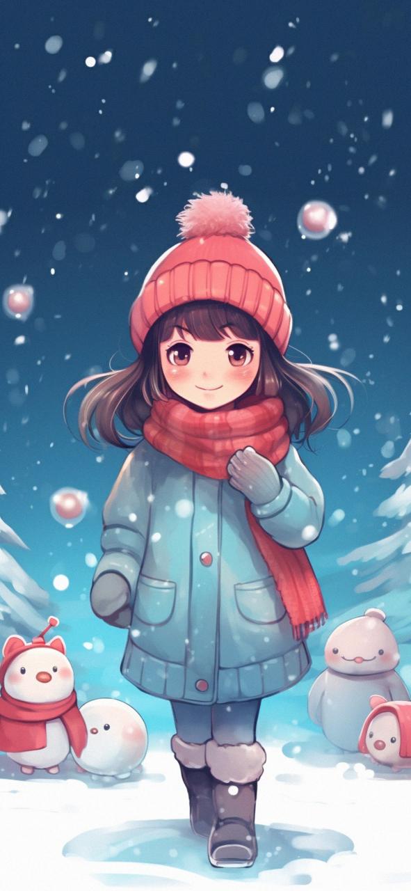 Download Cute Little Girl Winter