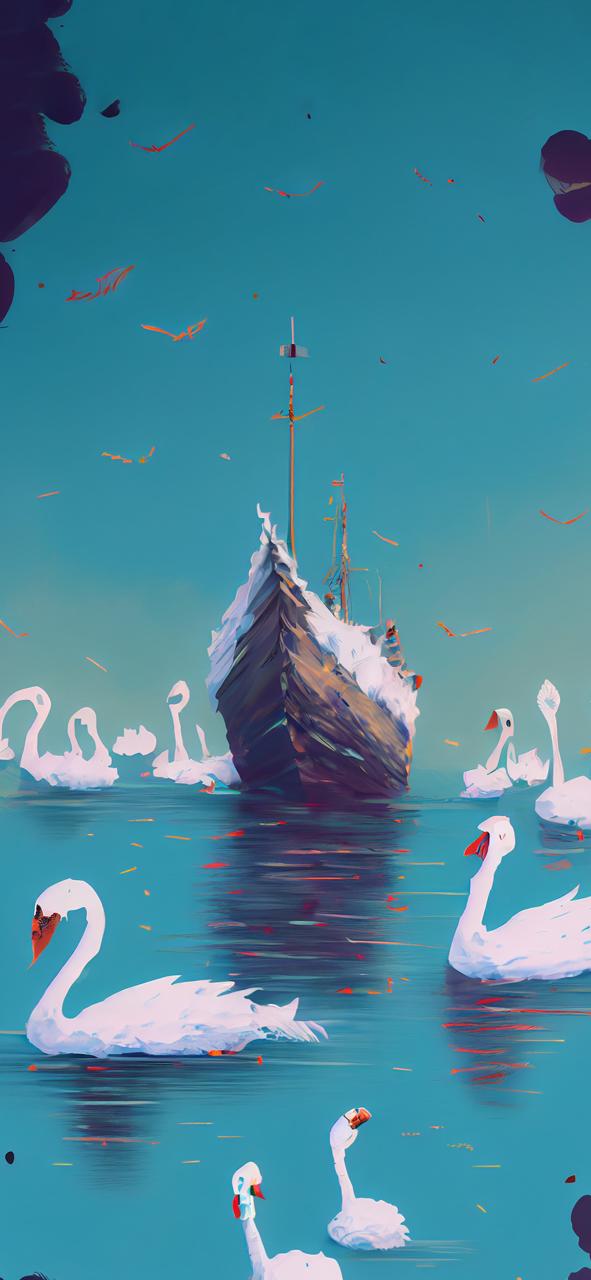 Download Ship Swans Light Blue