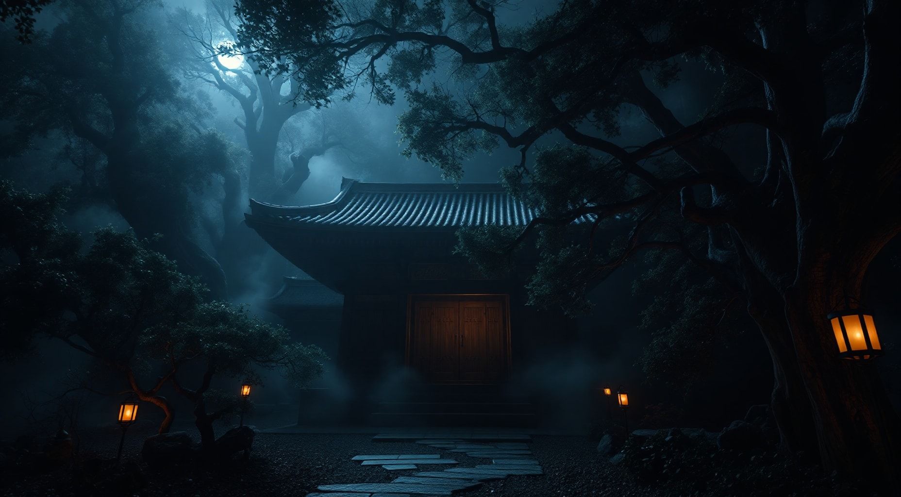 Download Japanese Temple Dark