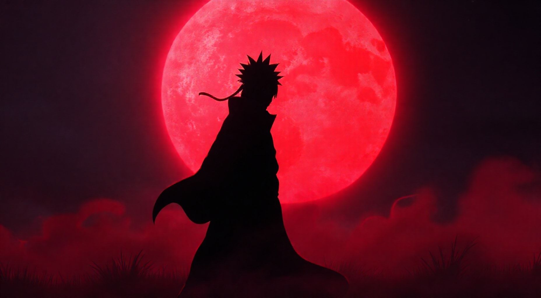 Download Jiraiya Red Moon Silhouette Naruto