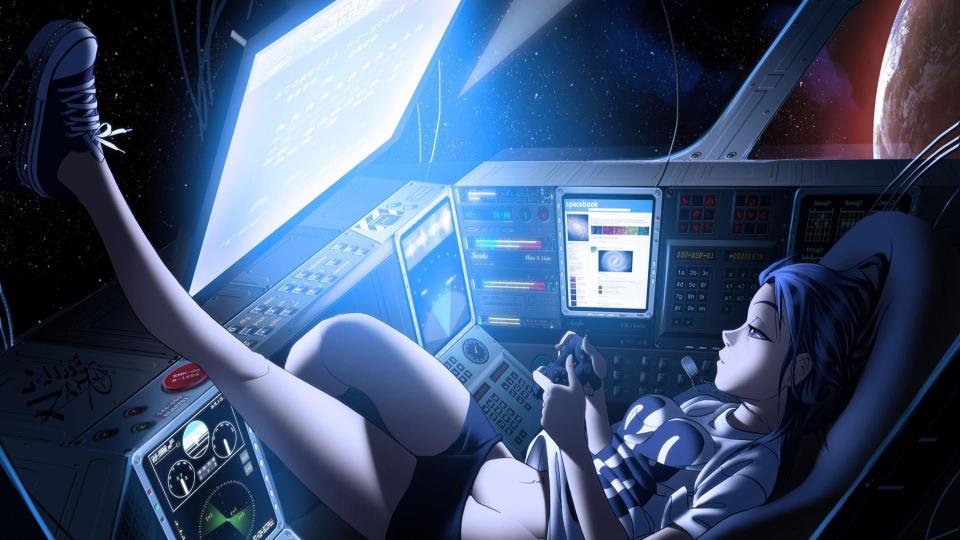 Download gamer space girl earth