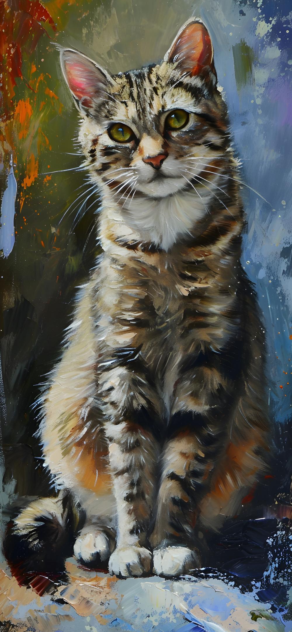 Download Cute Cat Oil Painting