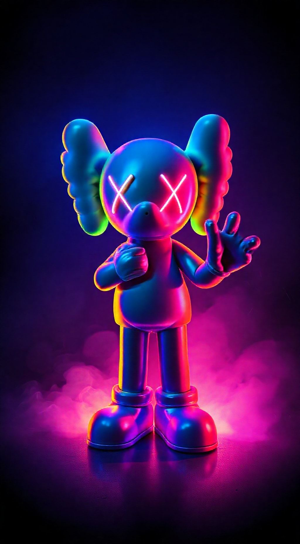 Download Kaws Hype Neon Dark Background