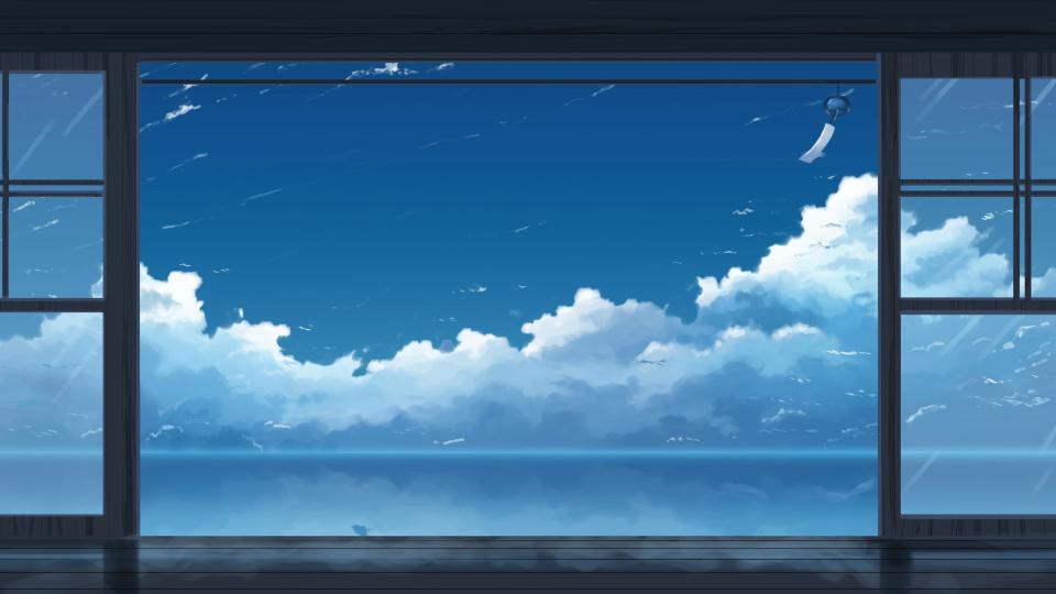 Download anime landscape sky scenic