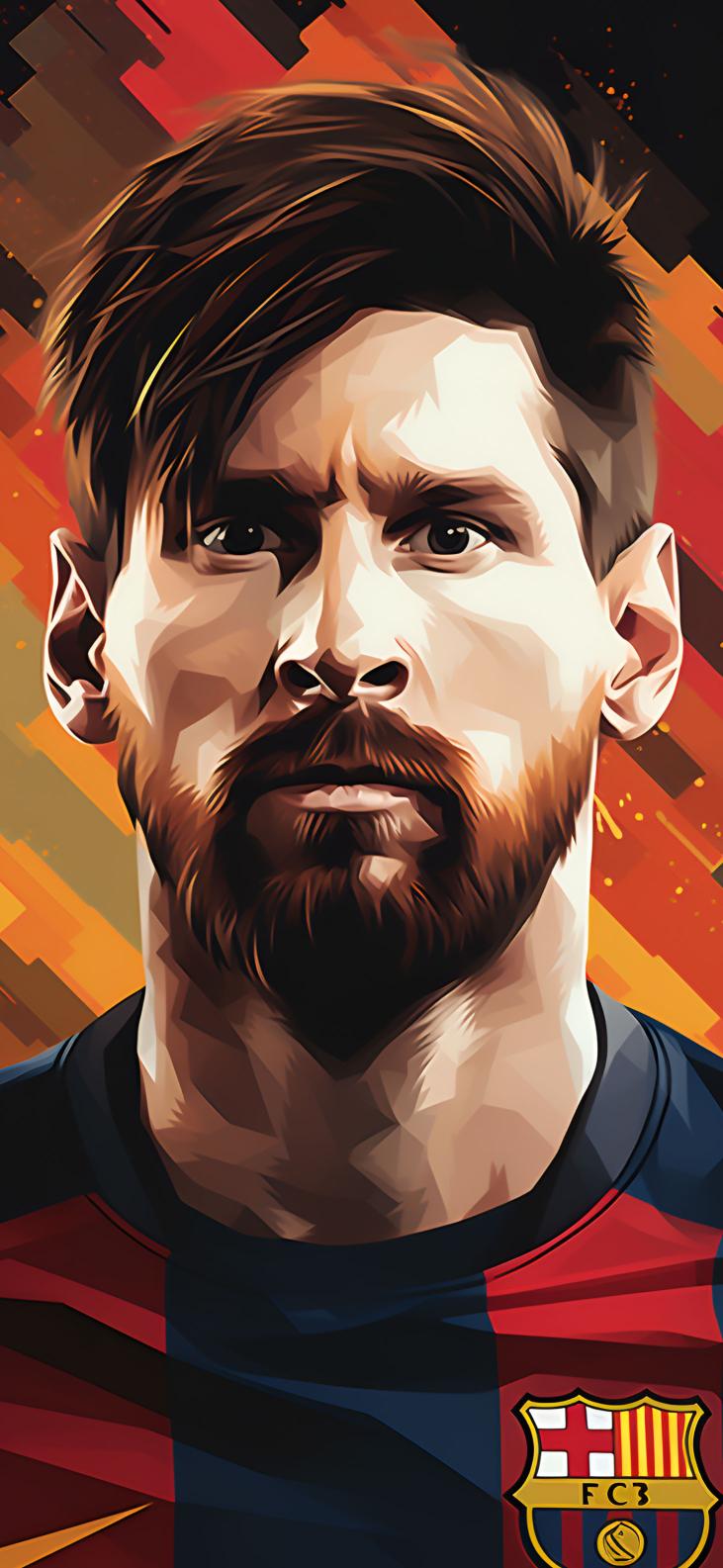 Download Serious Lionel Messi Art