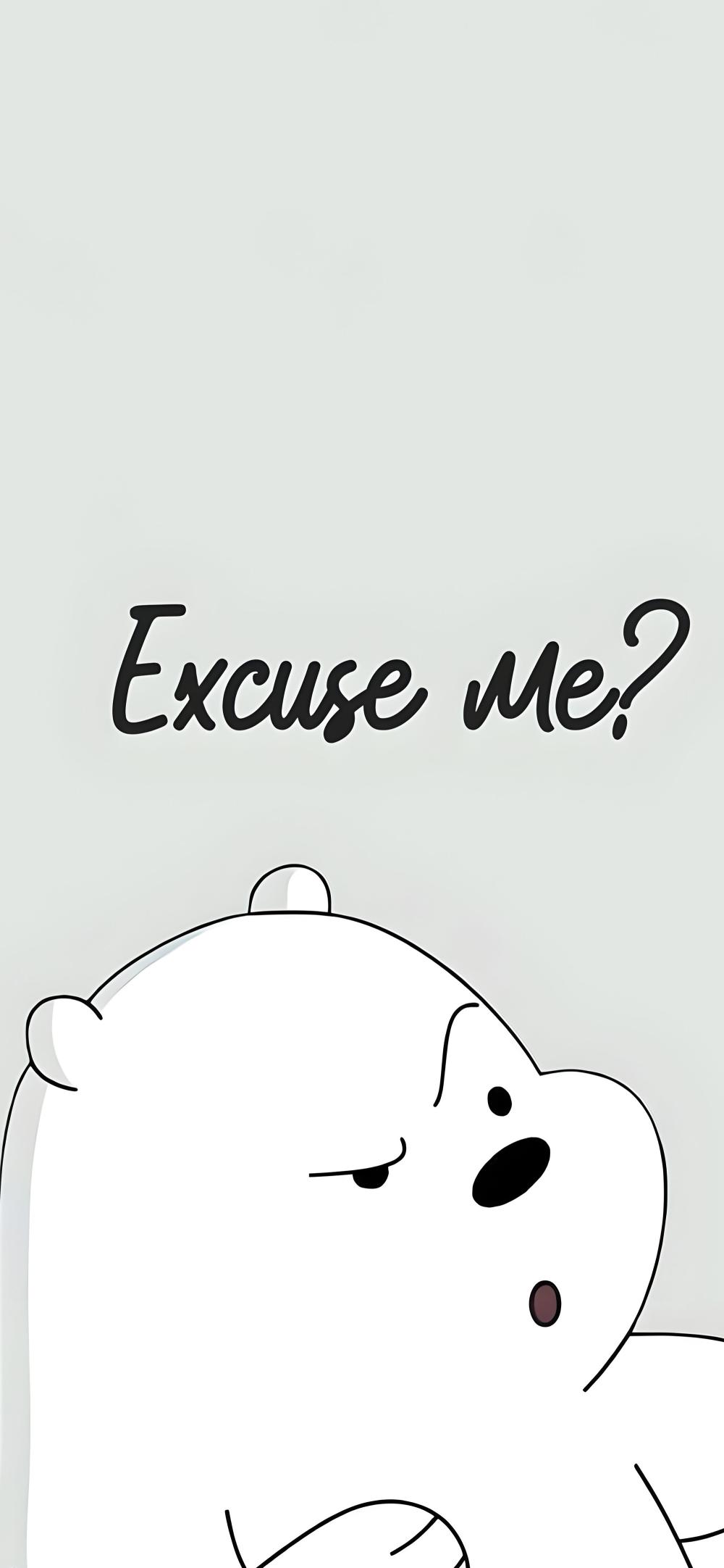 Download We Bare Bears Ice Bear Excuse Me Wallpaper