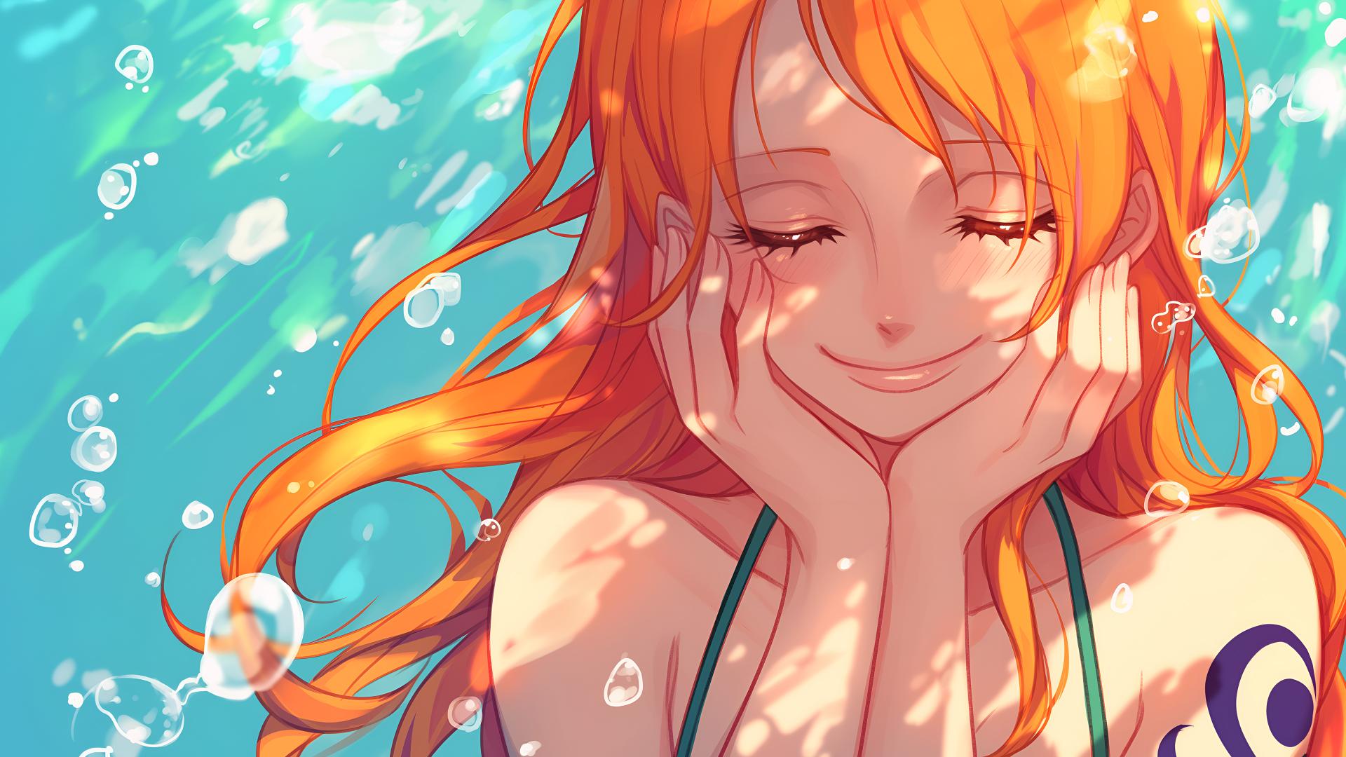 Download Nami One Piece Smiling Desktop Wallpaper 4k