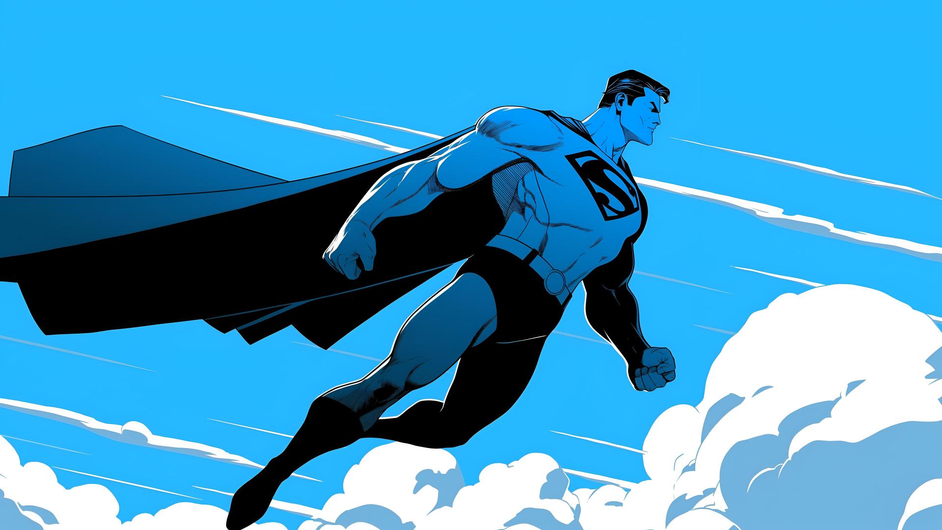 Download Superman Flying Clouds Laptop Wallpaper 4k