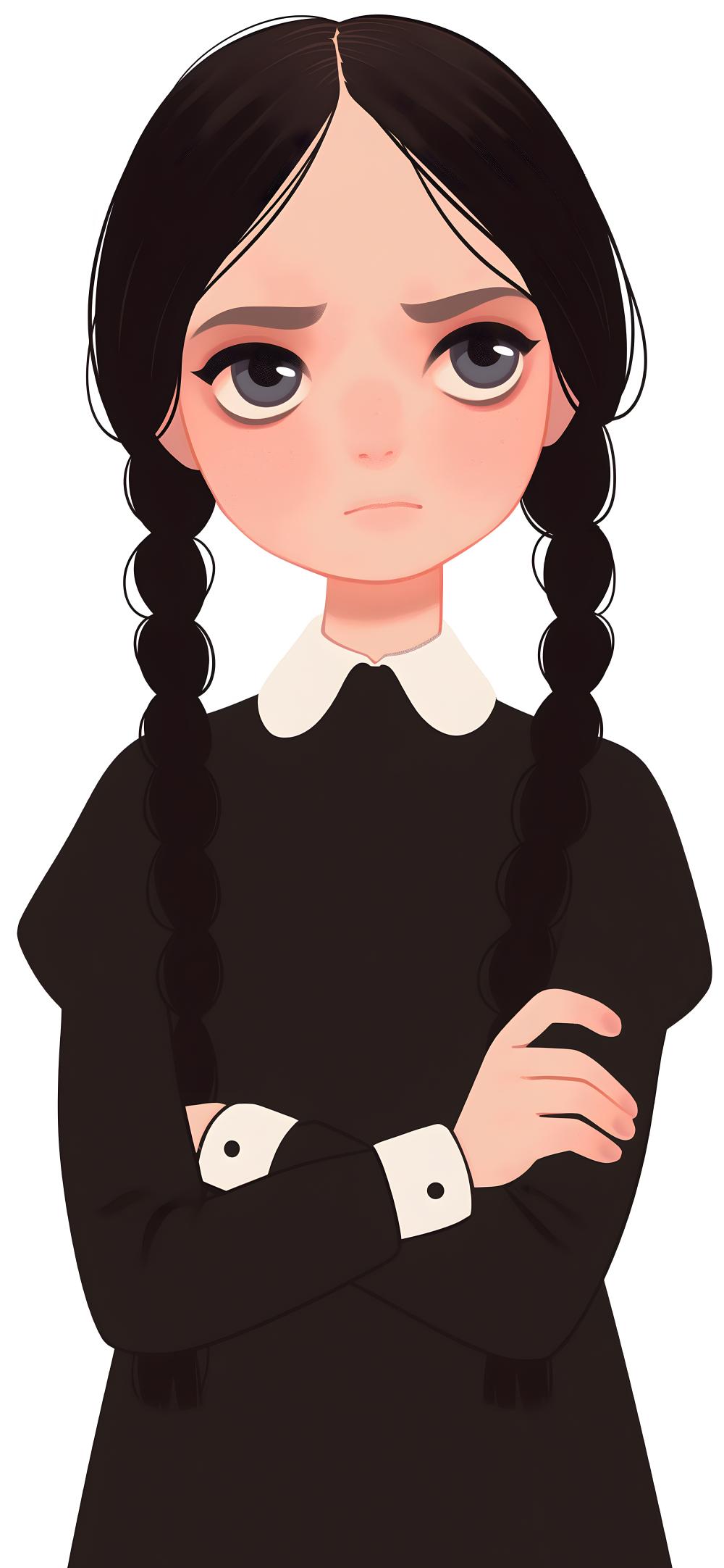 Download Wednesday Addams Cute Illustration