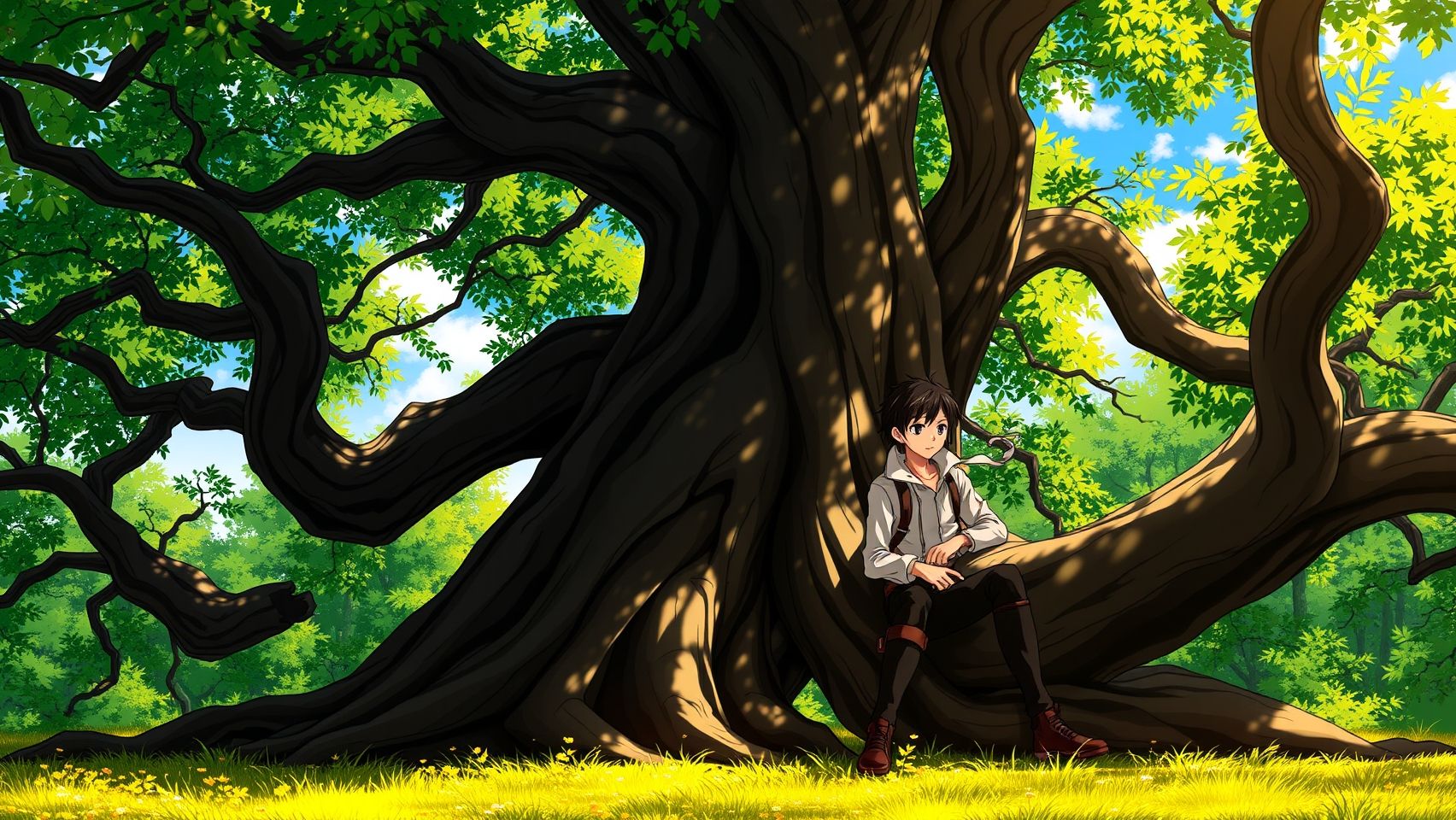 Download Mikasa And Eren Under Tree