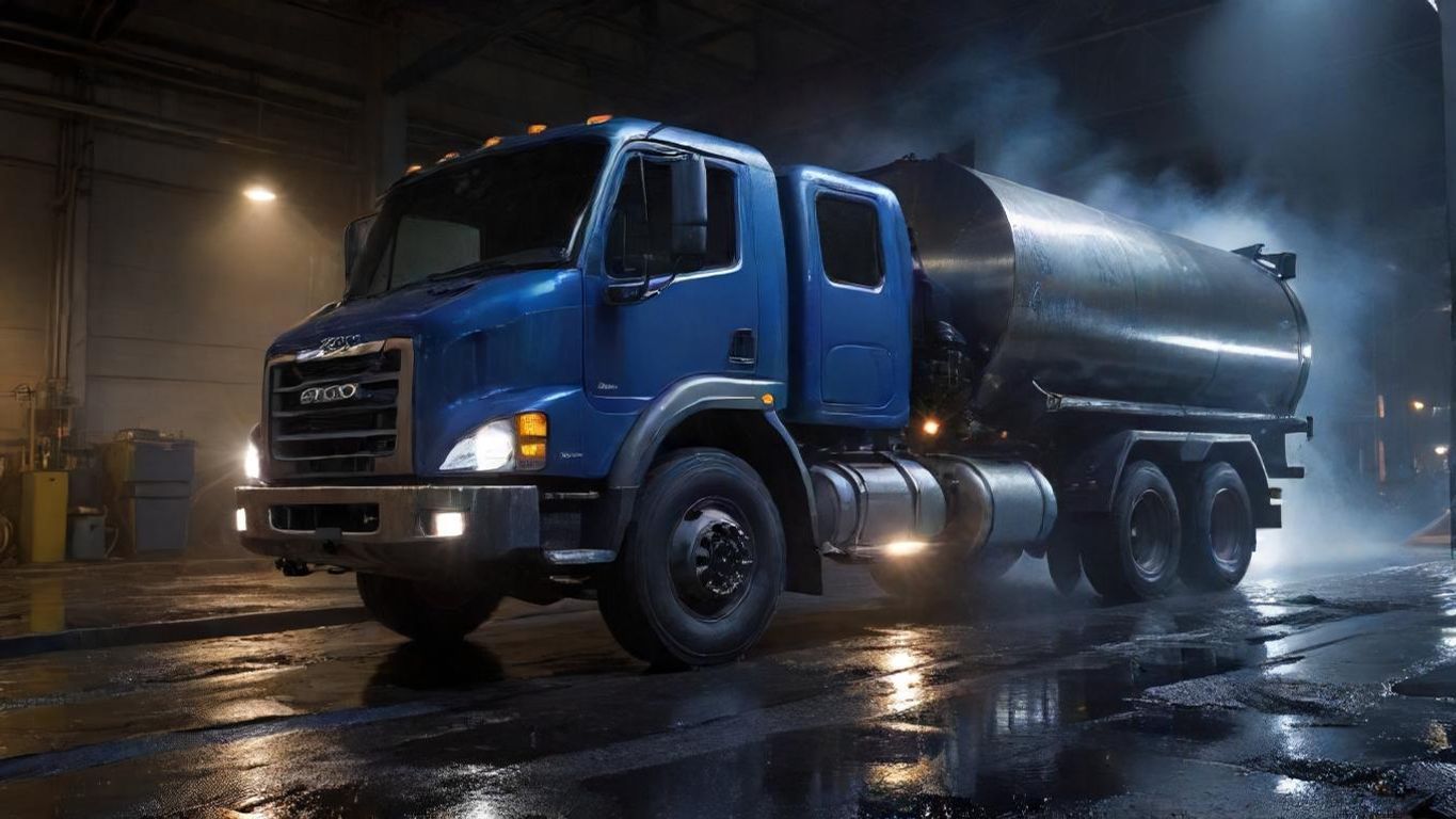 Download Modern Truck With Oil Leaking From