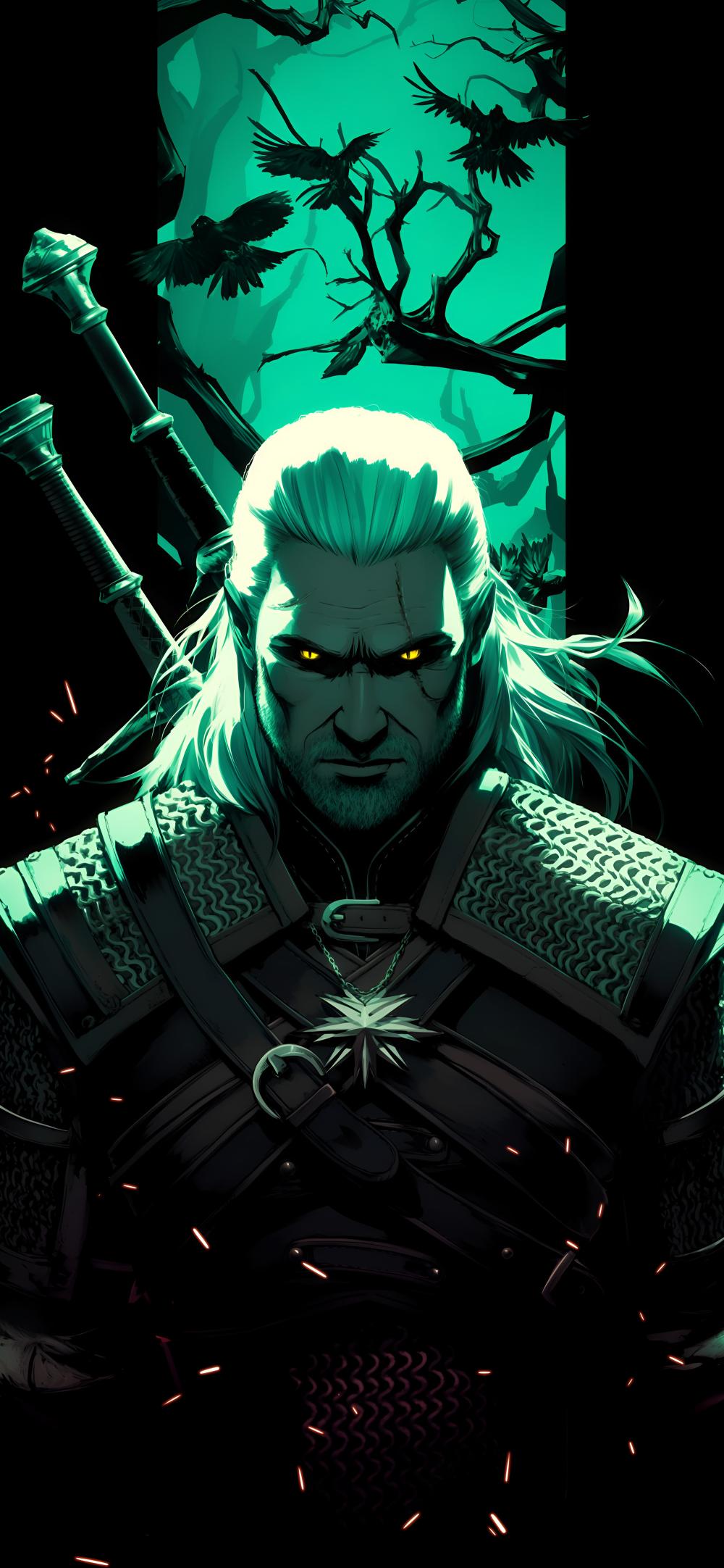 Download Geralt The Witcher Dark Aesthetic Wallpaper