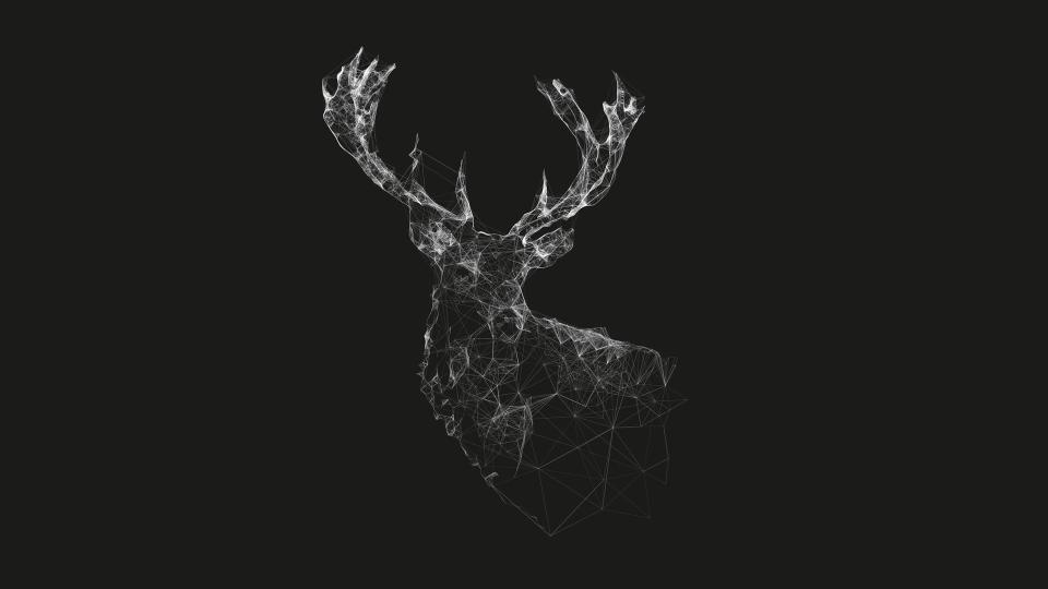 Download white deer sketch grey