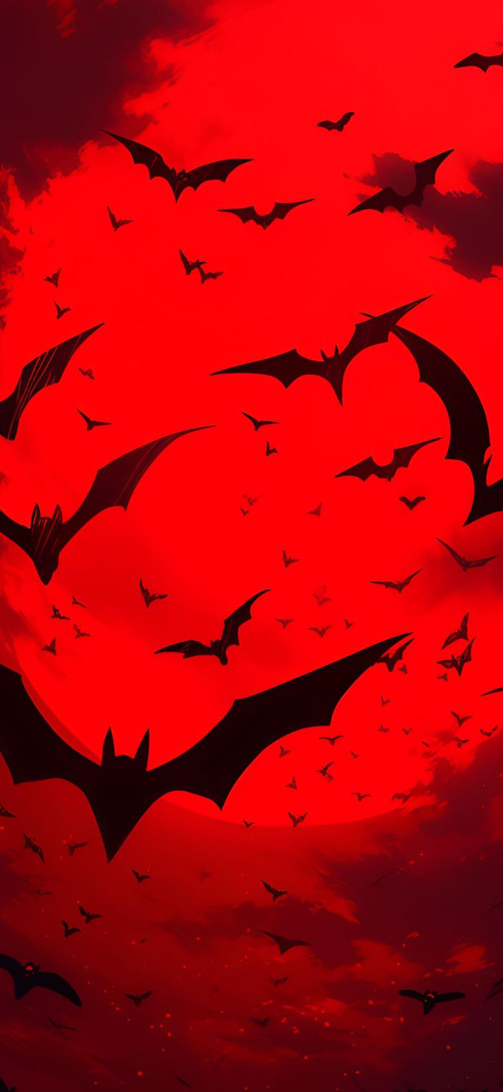 Download Bats In Red Sky Halloween