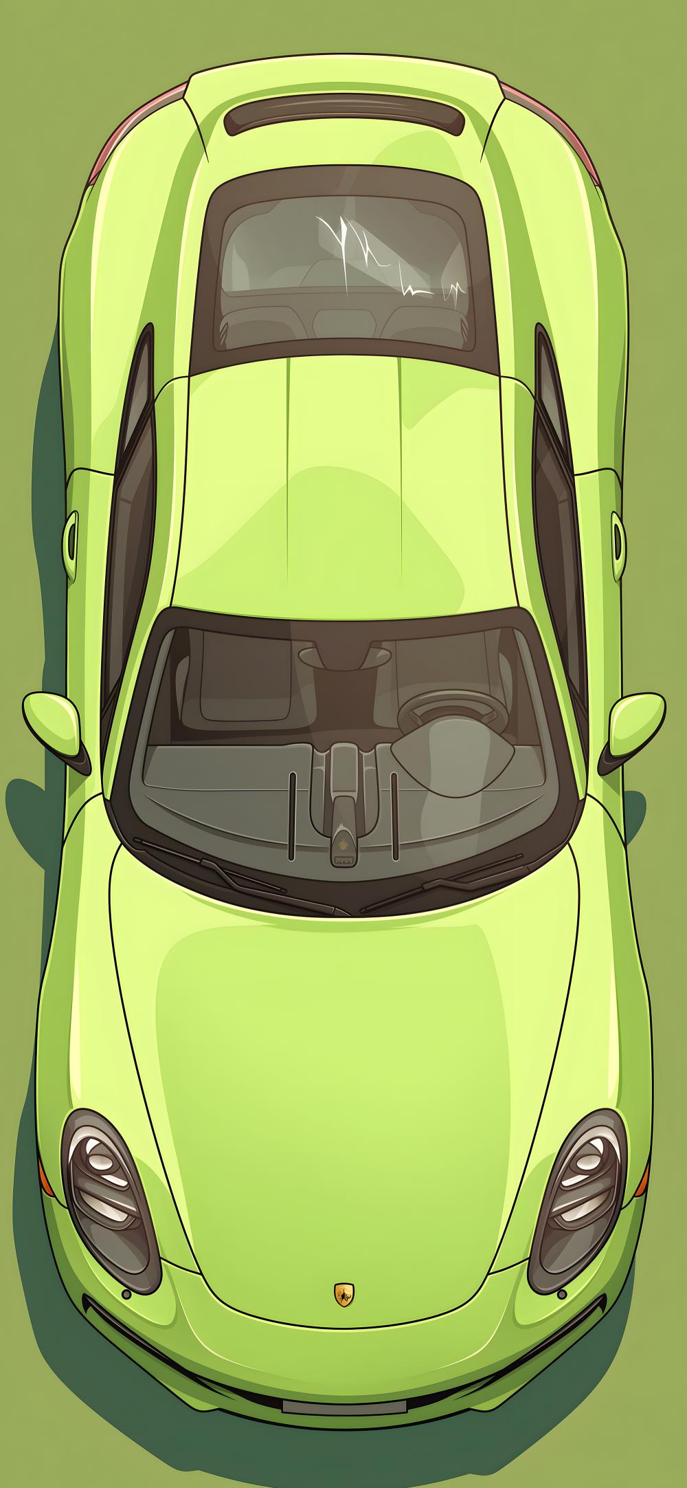 Download Green Porsche Top View