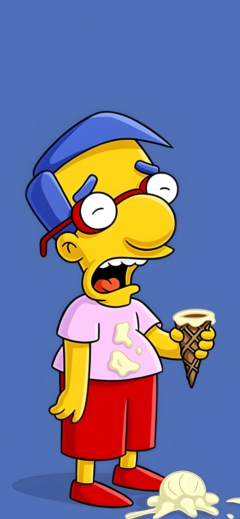 Download Simpsons Milhouse Dropped Ice Cream