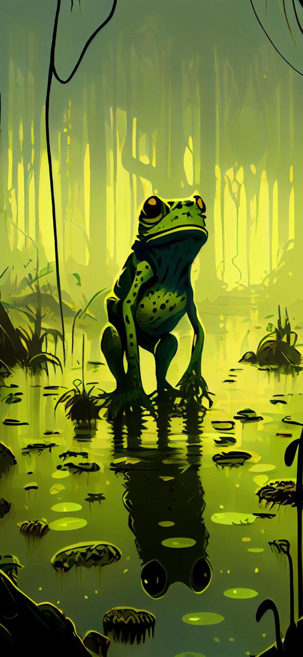 Download Frog In The Swamp Light Green