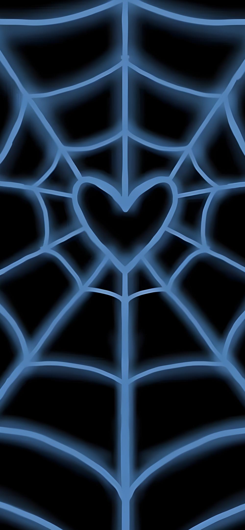 Download Heart Web Neon Blue