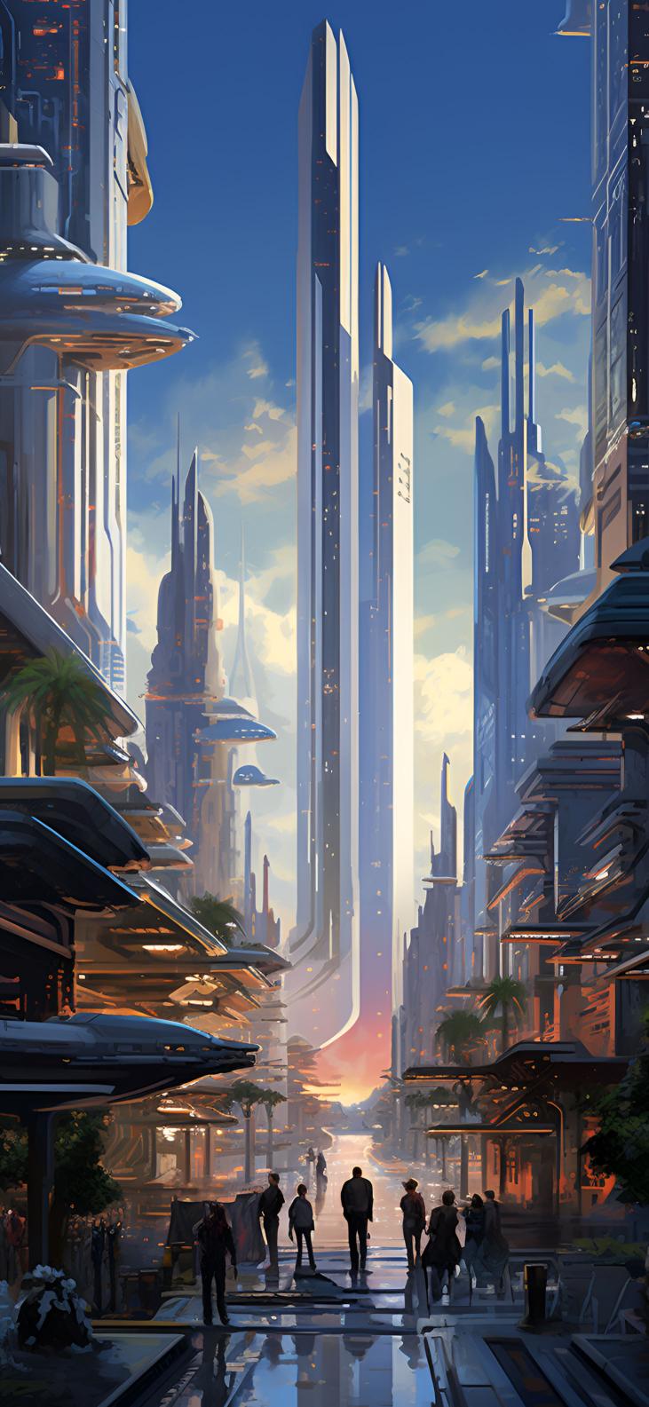 Download Futuristic Cityscape With Towering