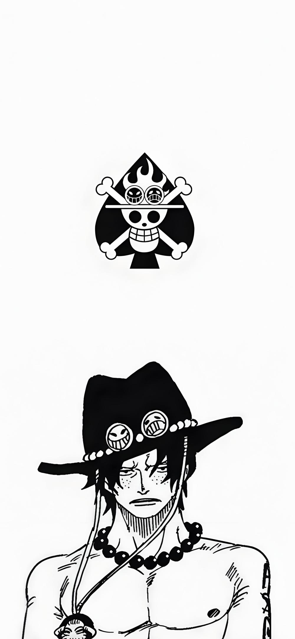 Download One Piece Ace Black White