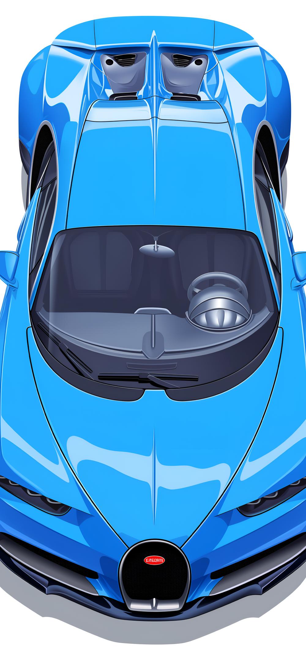 Download Blue Bugatti Illustration