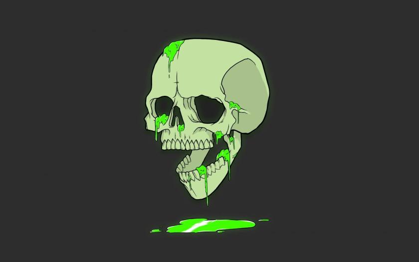 Download human skull with green