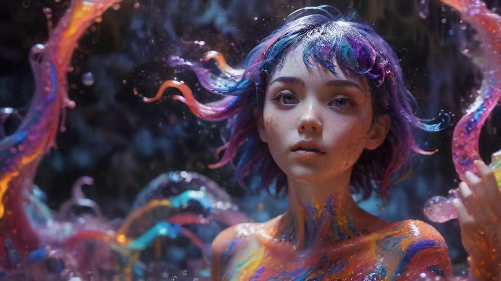 Download Psychedelic Trypophobia Rainbow Anime Slime Girl