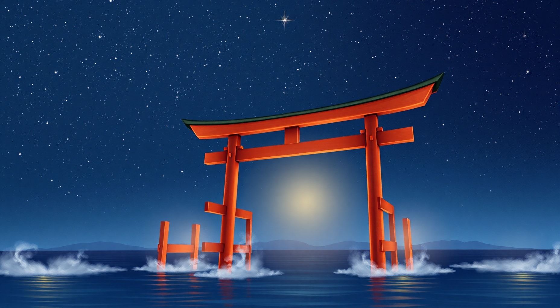 Download Puerta Torii De Noche Dibujo