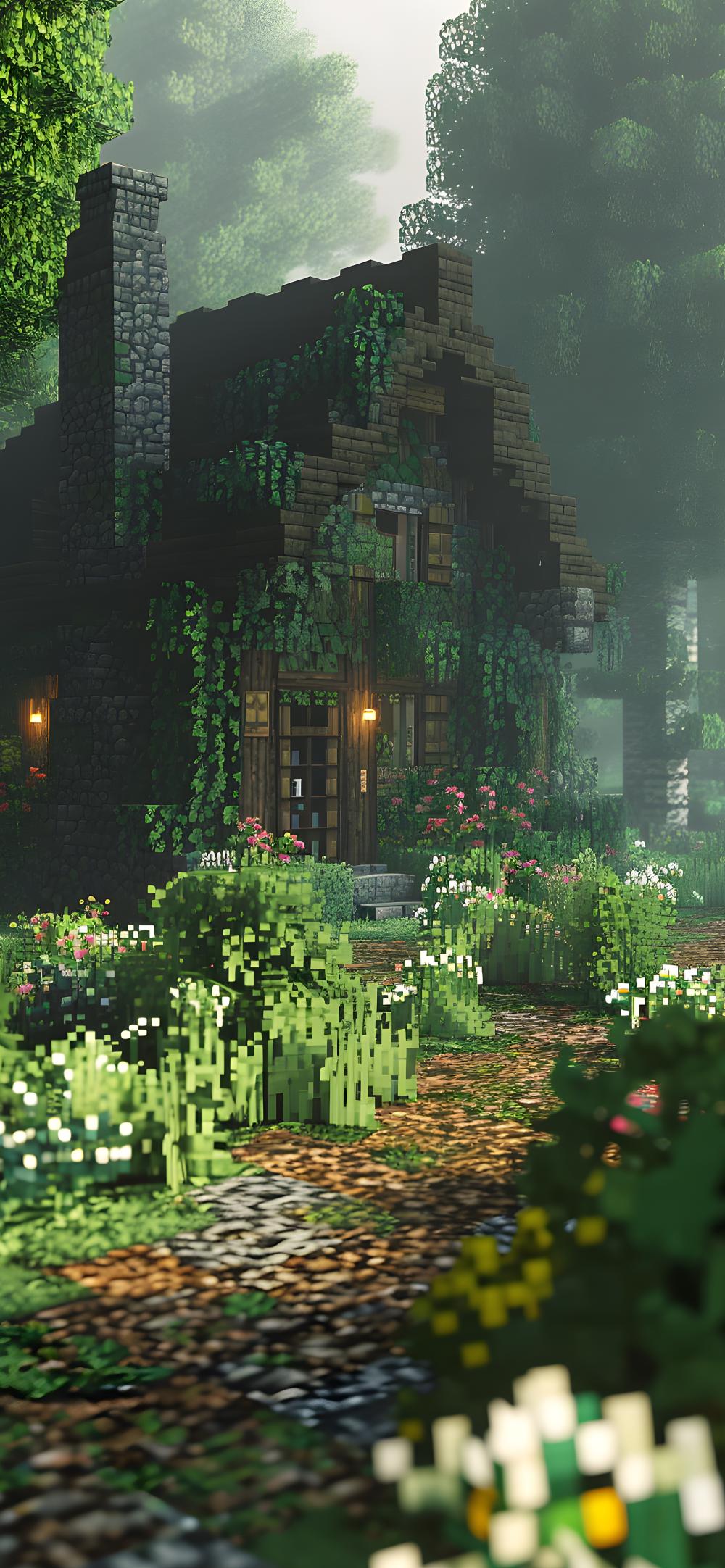 Download Pixel Art Minecraft Forest House