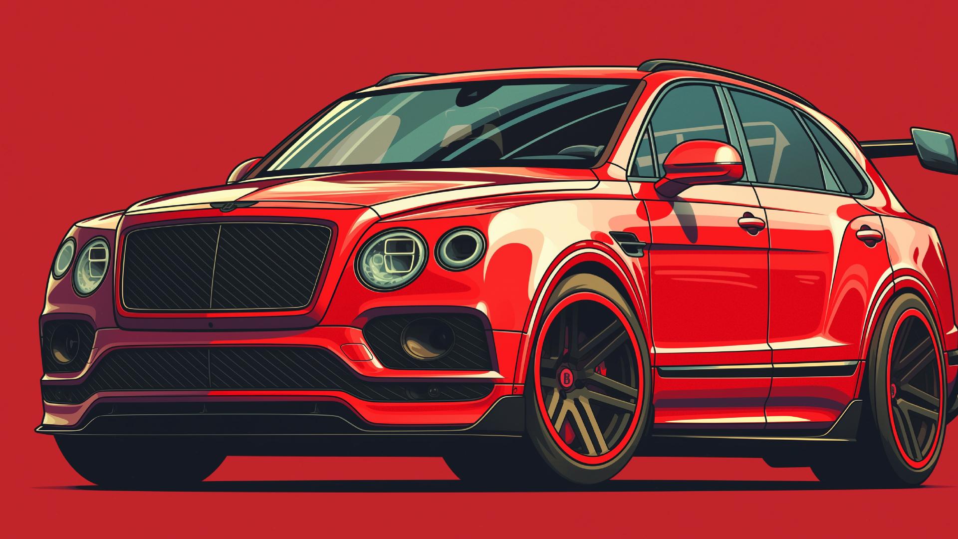 Download Bentley Bentayga Red Speed Desktop Wallpaper