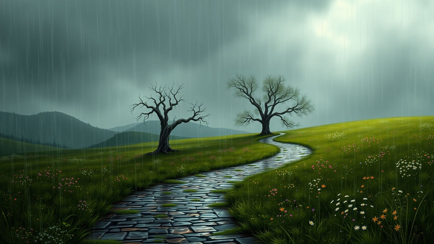 Download Rainy Realistic Illustration Landscape