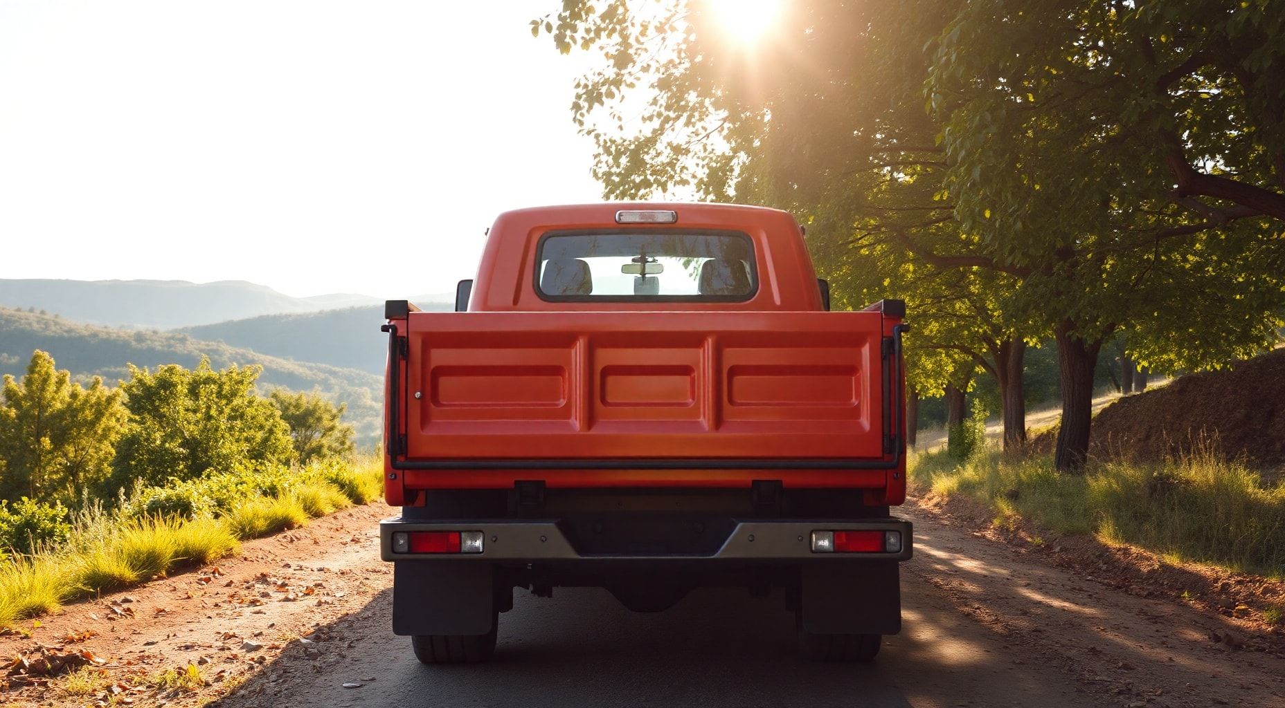 Download Rear View Of A Truck With