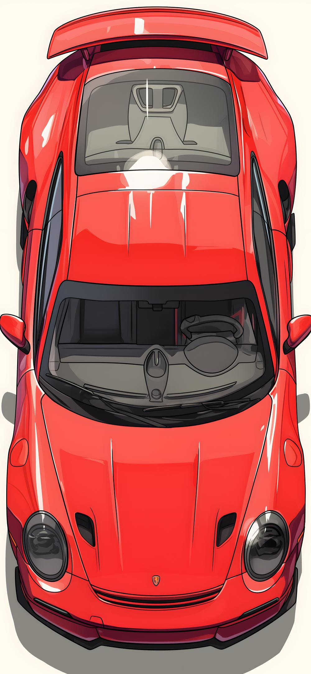 Download Red Porsche Top View