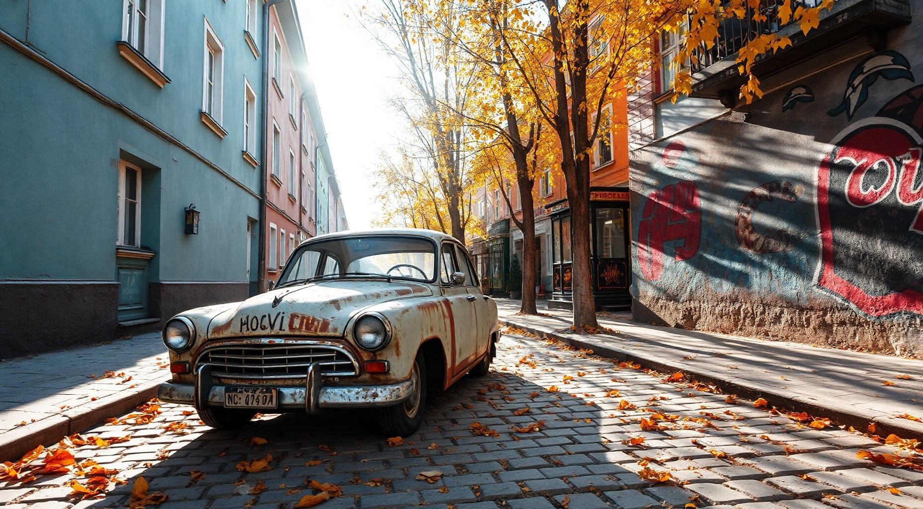 Download Russian Car On A Russian Street