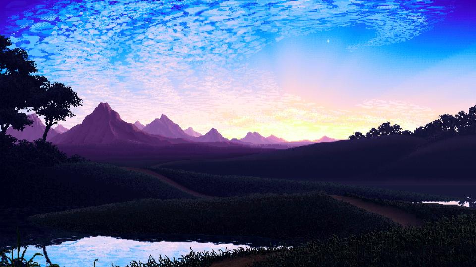 Download animated illustration of mountains