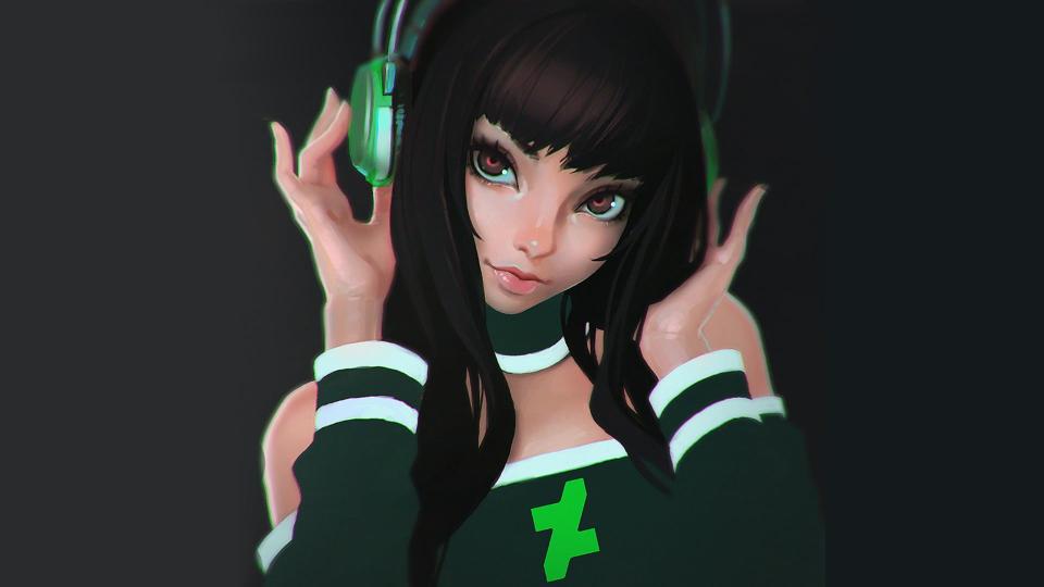 Download female character with green