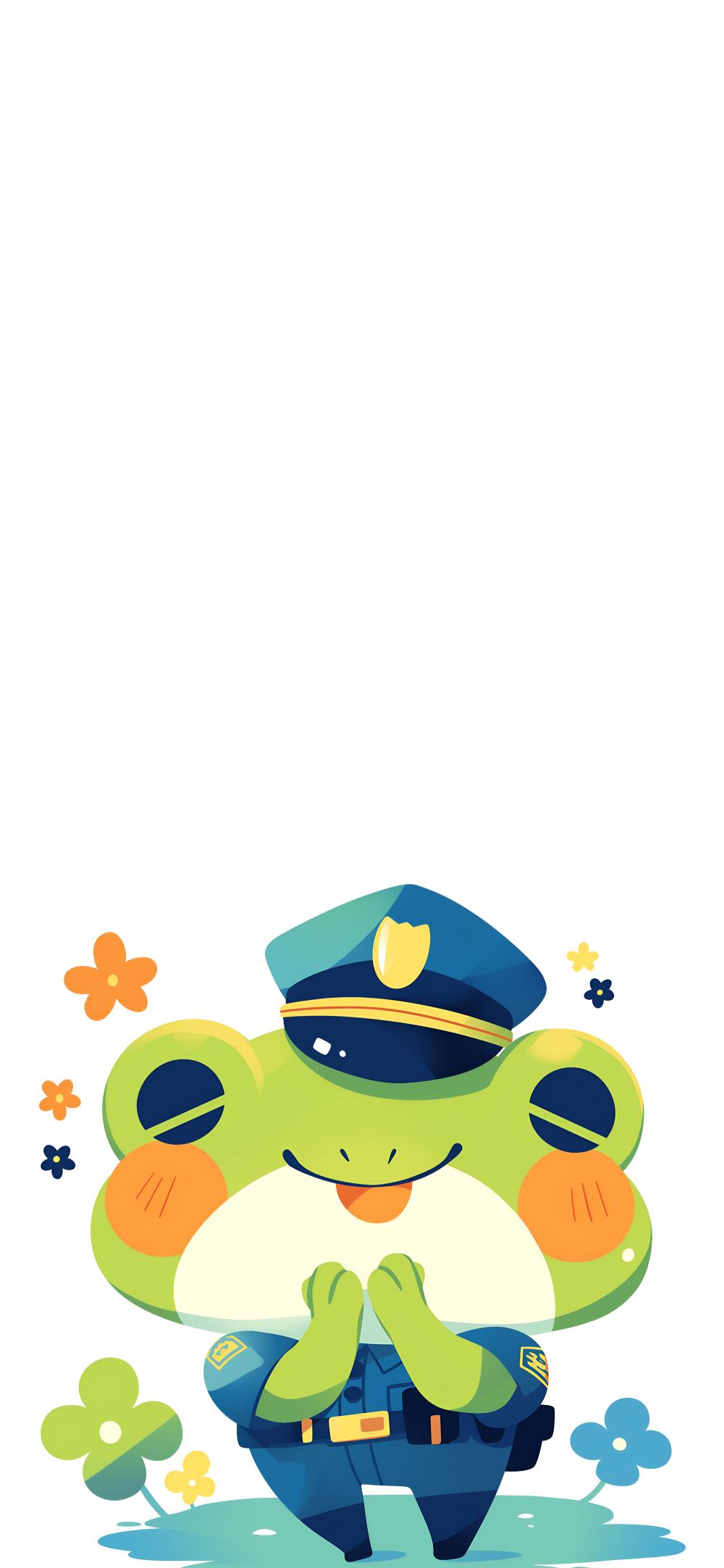 Download Kawaii Frog Policeman Cartoon