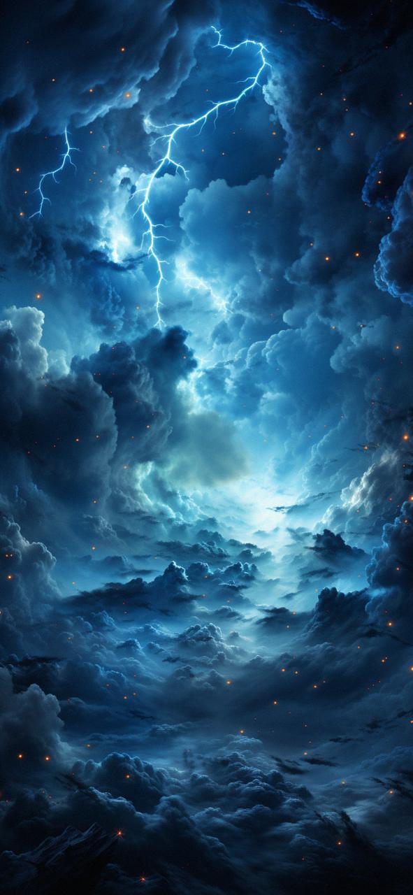 Download Clouds Lightnings Blue