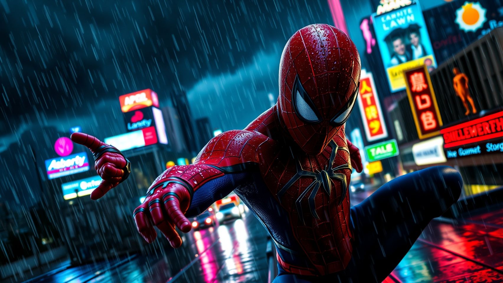 Download Spider Man In Rain In 4k