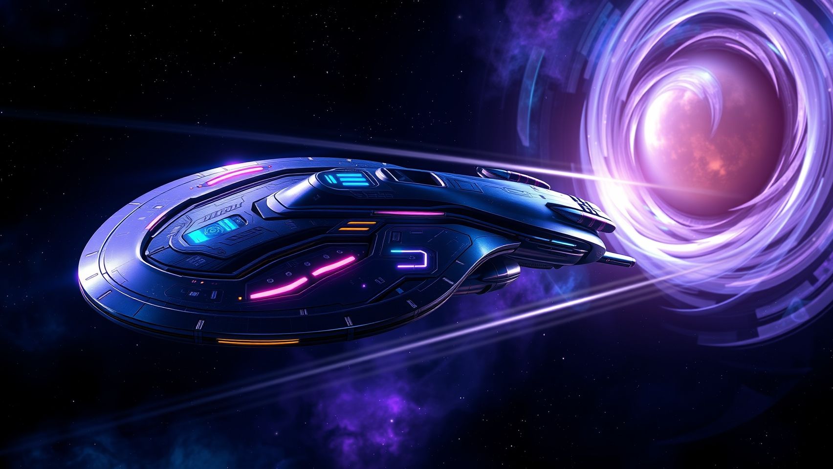 Download Star Trek Ship Traveling Through Space