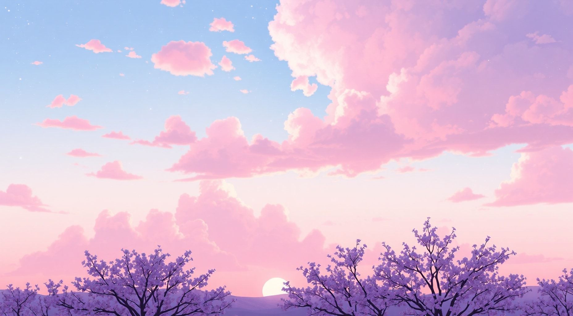 Download Starry Pink Clouds Makoto Shinkai Wallpaper