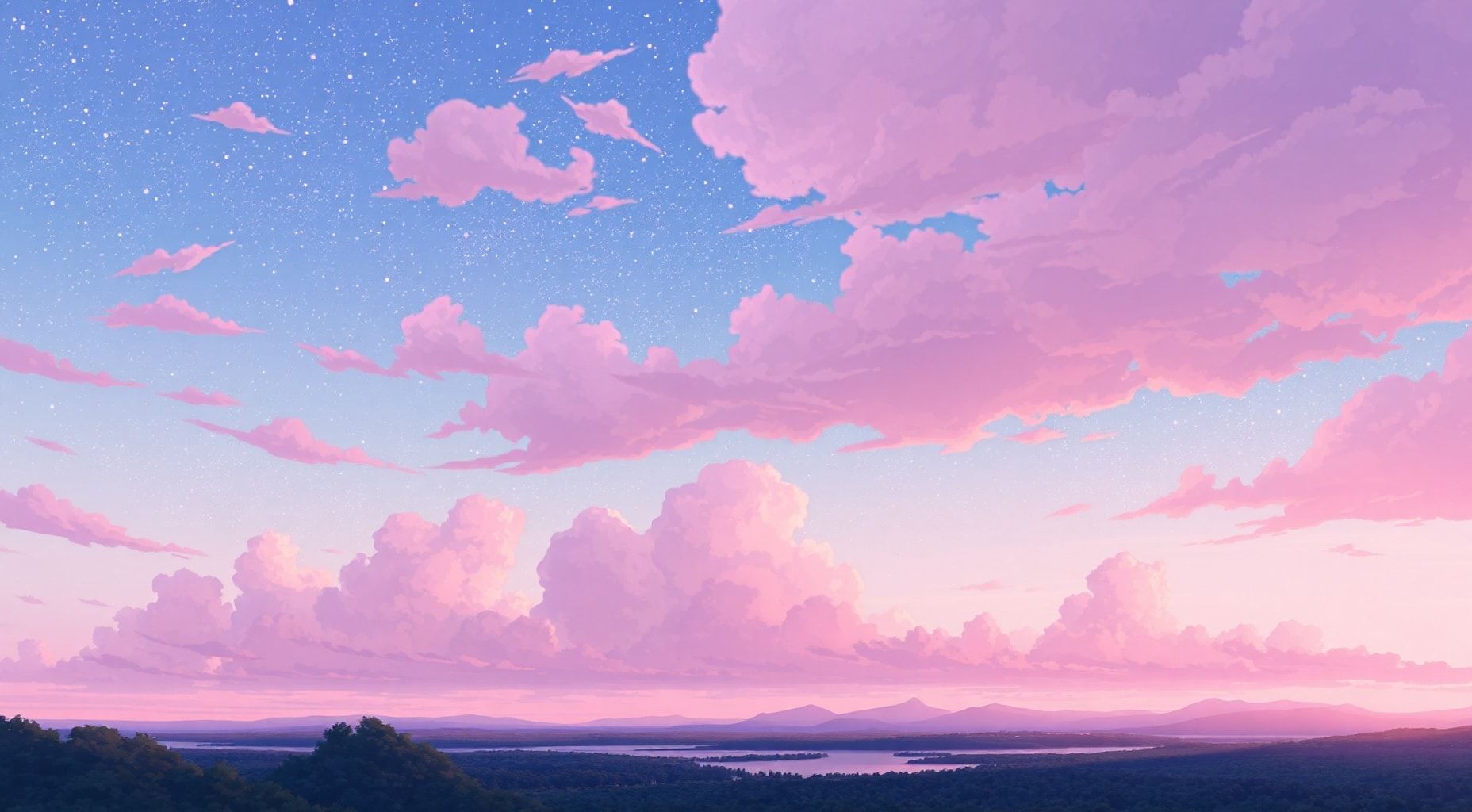 Download Starry Pink Clouds Makoto Shinkai