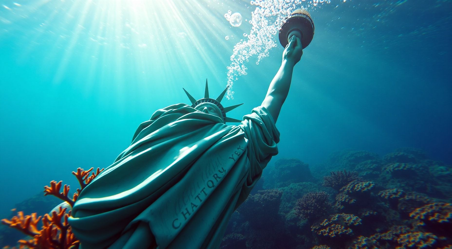 Download Statue Of Liberty Under The Water