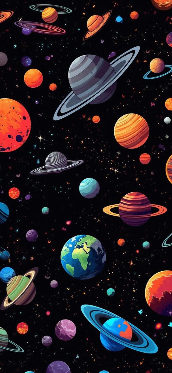 Download Space Planets Black